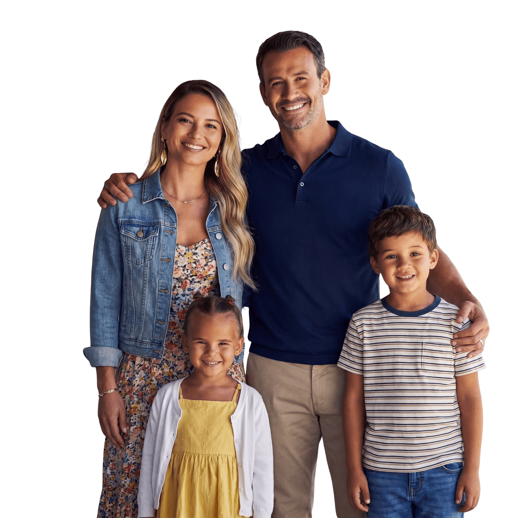 A happy family smiling together